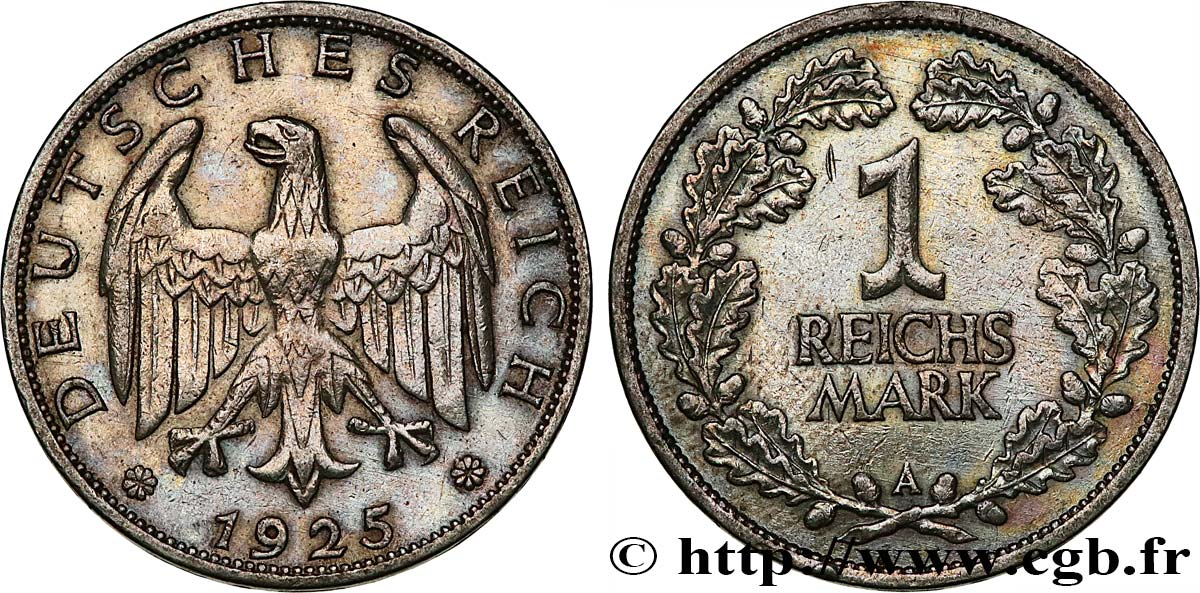 DEUTSCHLAND 1 Reichsmark aigle 1925 Berlin SS 