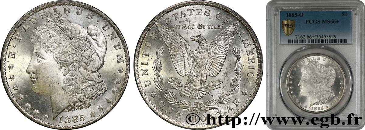 ÉTATS-UNIS D AMÉRIQUE 1 Dollar type Morgan 1885 Nouvelle-Orléans MS66 PCGS