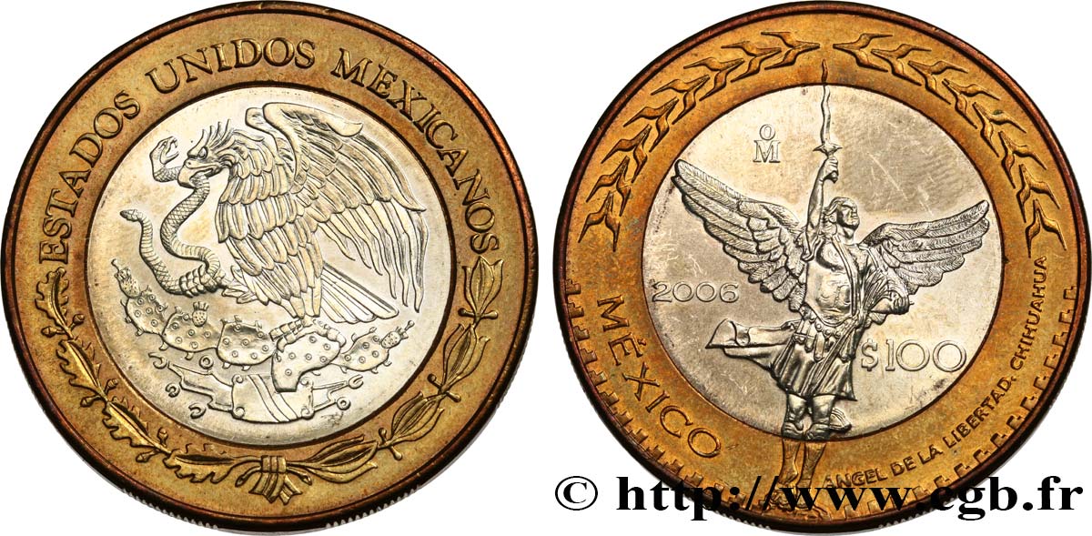 MEXIQUE 100 Pesos Ange de la Liberté, Chihuahua 2006 Mexico SPL 