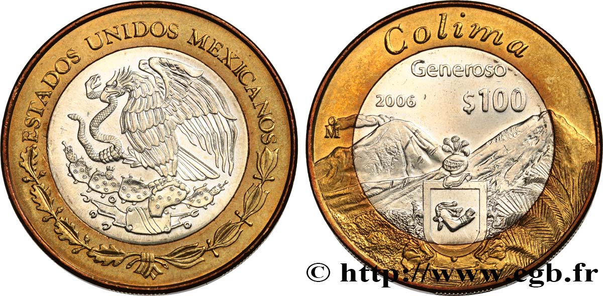 MEXIQUE 100 Pesos État de Colima 2006 Mexico SPL 