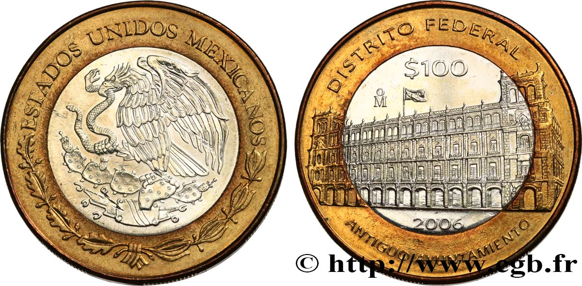 MEXICO 100 Pesos Disctrict fédéral : ancien hôtel de ville 2006 Mexico MS 