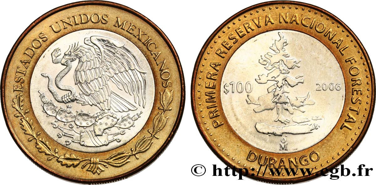 MESSICO 100 Pesos État de Durango : réserve forestière 2006 Mexico MS 