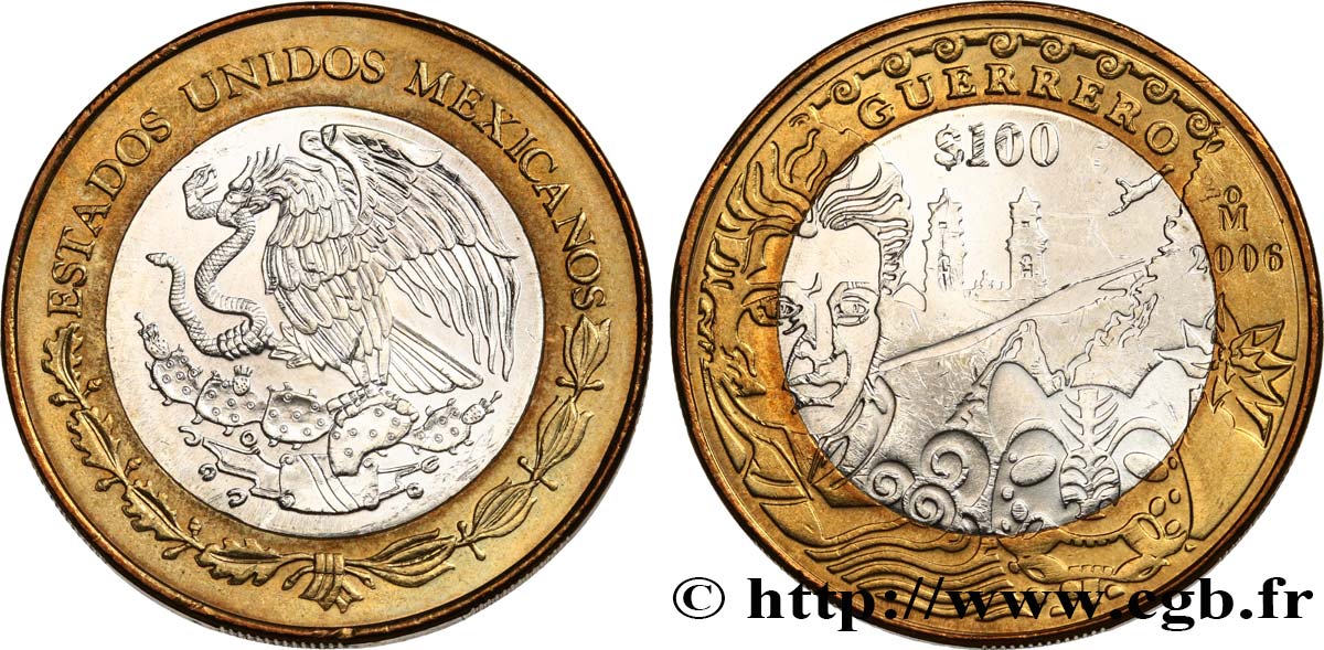 MEXICO 100 Pesos État de Guerrero 2006 Mexico MS 