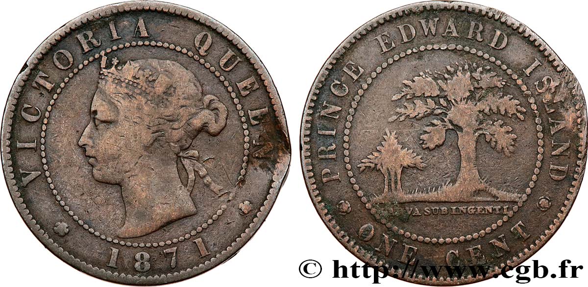 CANADA 1 Cent île du Prince Edouard Victoria 1871  TB 