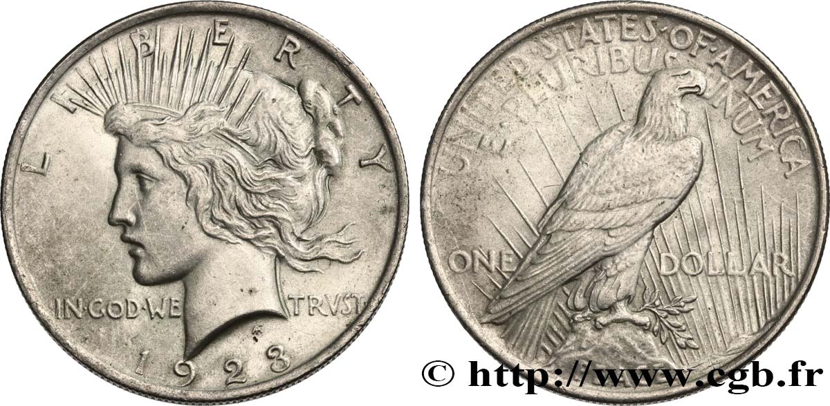 VEREINIGTE STAATEN VON AMERIKA 1 Dollar Peace 1923 Philadelphie fVZ 