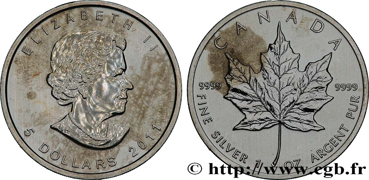 CANADA 5 Dollars (1 once) Proof feuille d’érable 2011  SPL 