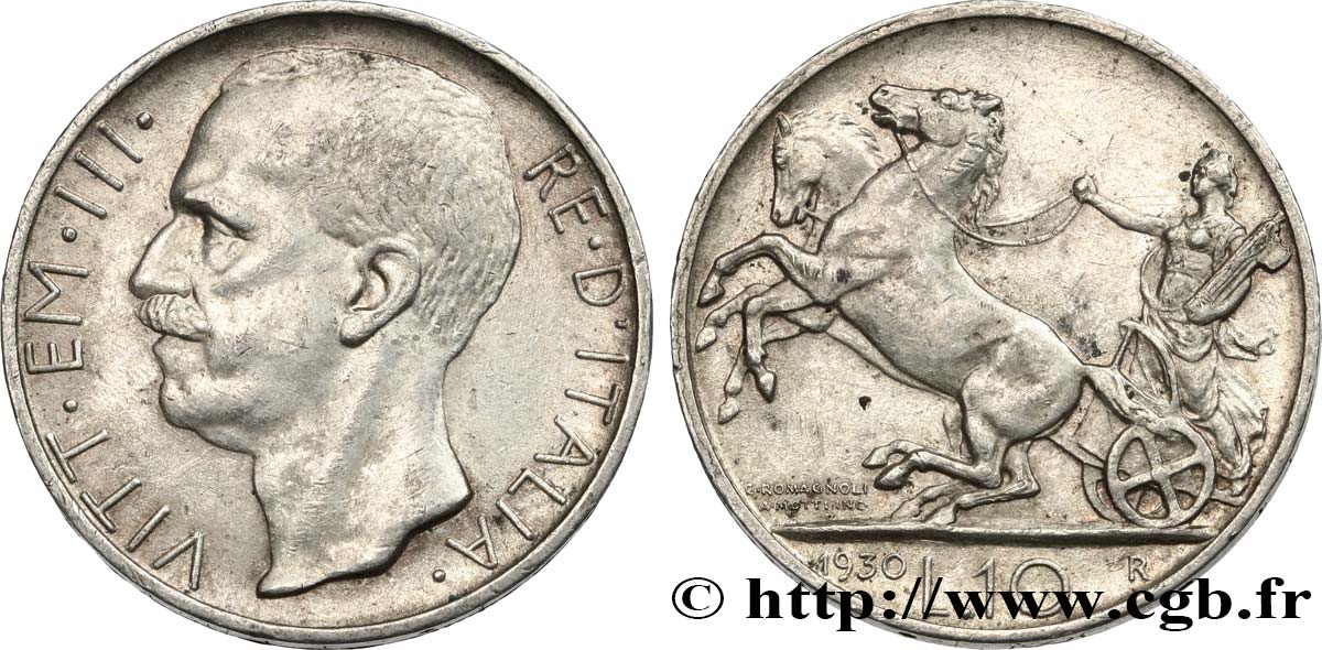 ITALIA 10 Lire Victor-Emmanuel II 1930 Rome q.SPL/SPL 
