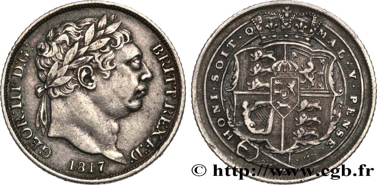 REGNO UNITO 6 Pence Georges III 1817 Londres q.SPL 