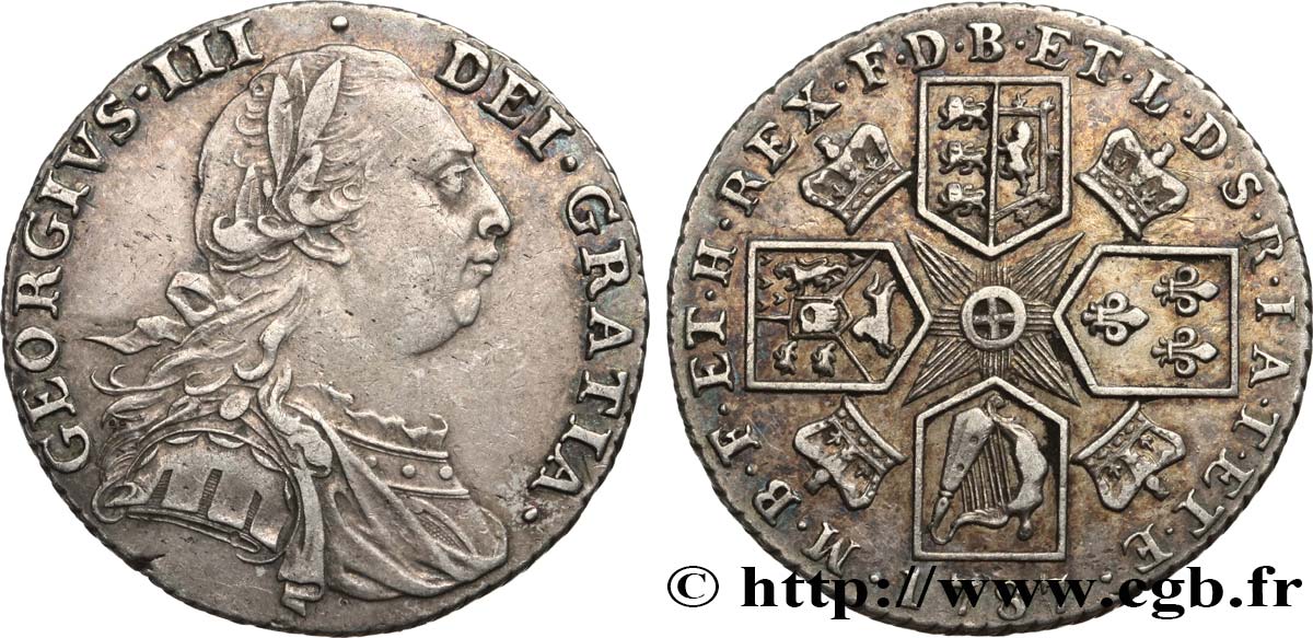 ROYAUME-UNI 1 Shilling Georges III 1787  TTB+ 