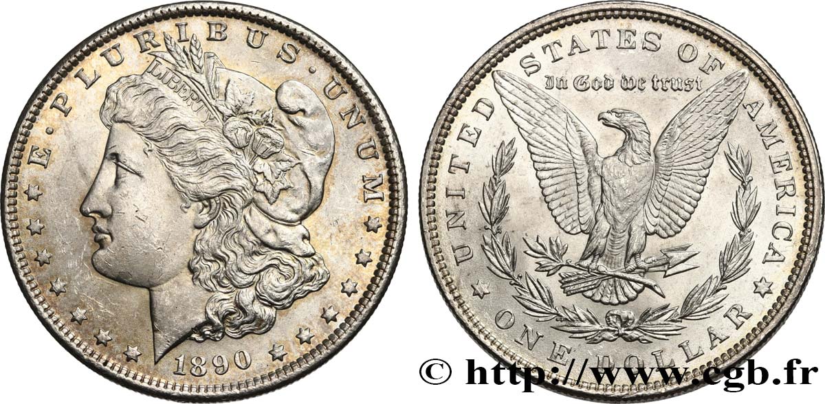 ÉTATS-UNIS D AMÉRIQUE 1 Dollar Morgan 1890 Philadelphie SUP+/SPL 