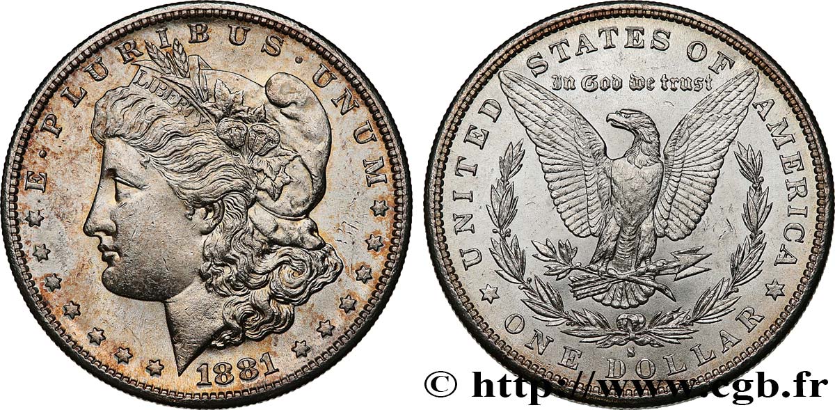 UNITED STATES OF AMERICA 1 Dollar Morgan 1881 San Francisco MS 