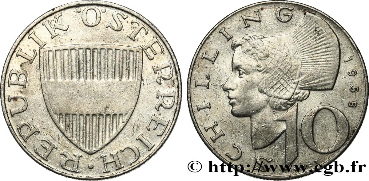 AUTRICHE 10 Schilling 1958  TTB 