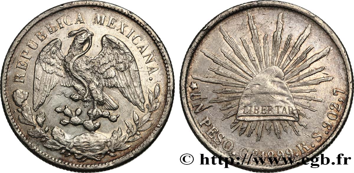 MÉXICO Peso 1899 Guanajuato MBC+ 
