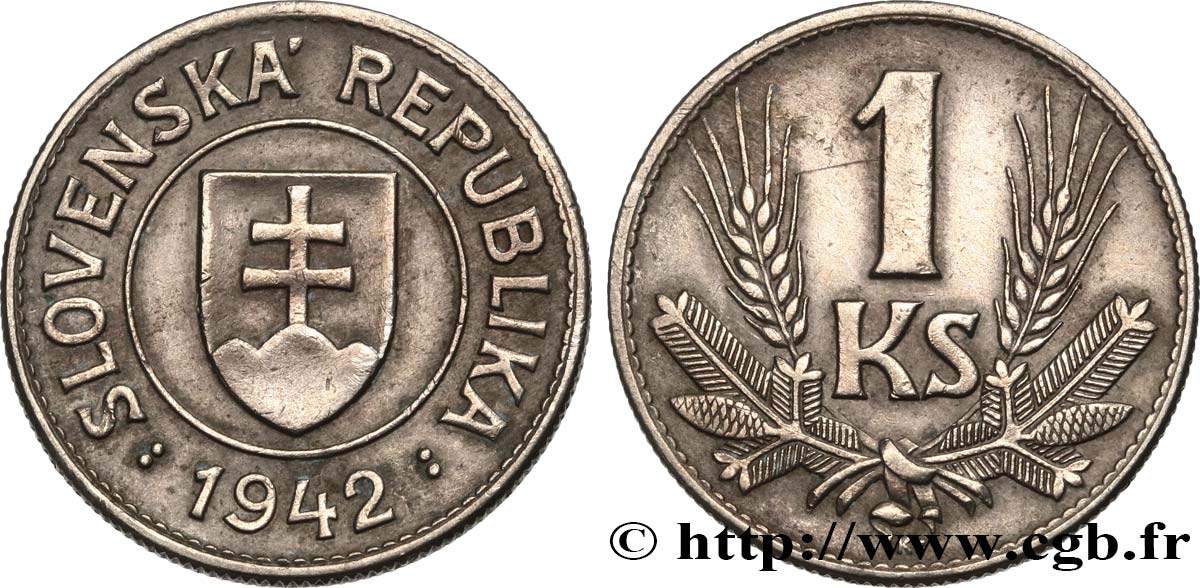 SLOVAKIA 1 Koruna République slovaque 1942  AU 