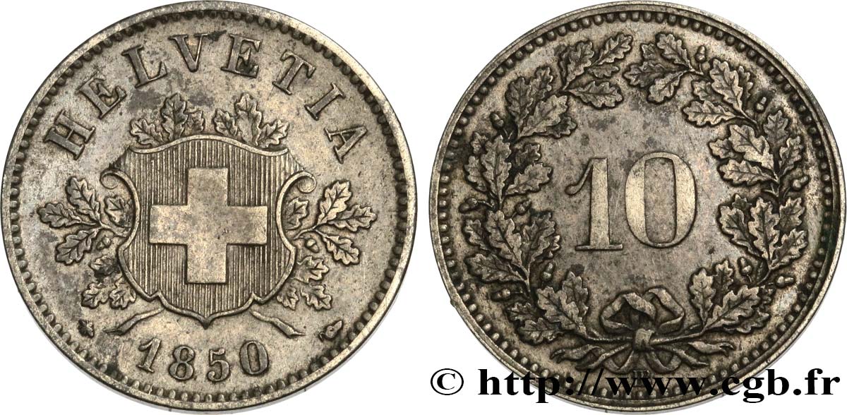 SCHWEIZ 10 Centimes (Rappen) 1850 Strasbourg  fVZ 