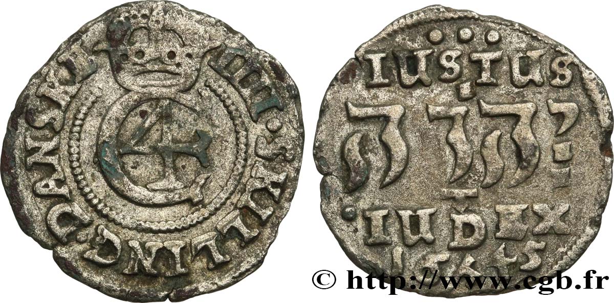 DENMARK - KINGDOM OF DENMARK - CHRISTIAN IV IIII skilling 1645