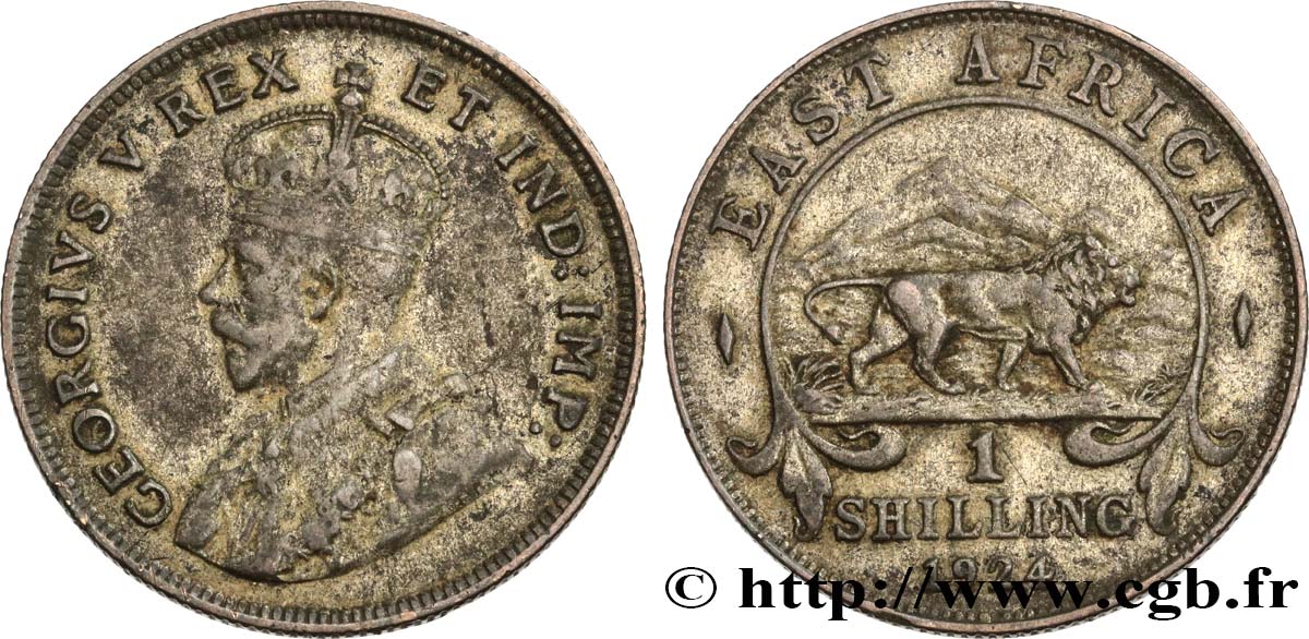 AFRIQUE DE L EST 1 Shilling Georges V 1924 British Royal Mint TB+ 