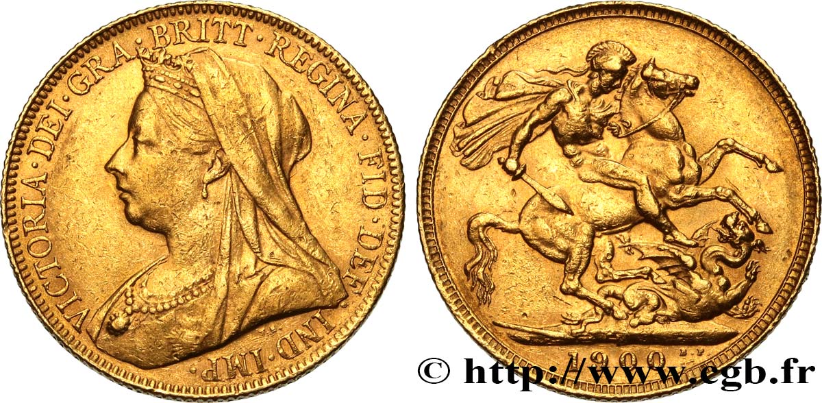 AUSTRALIE - VICTORIA 1 Souverain Australie Victoria type “Old Head” 1900 Perth TTB+ 