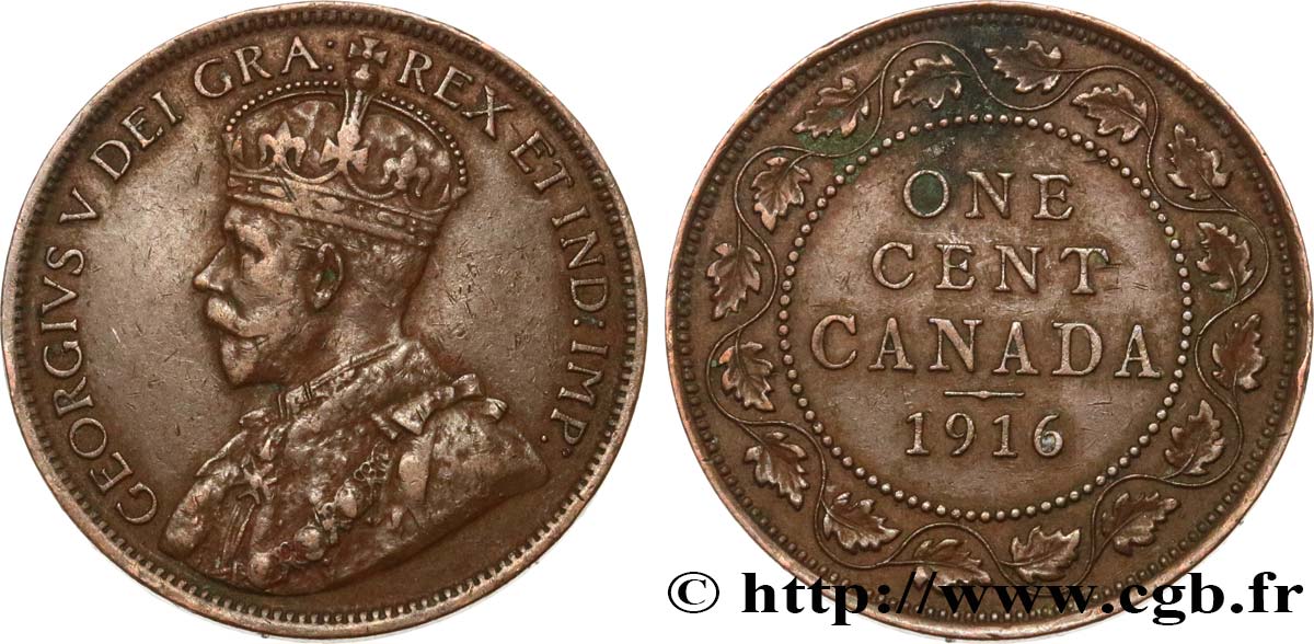 CANADA 1 Cent Georges V 1916  BB 