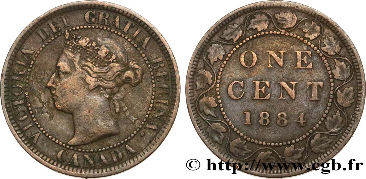 CANADá
 1 Cent Victoria 1884  MBC 
