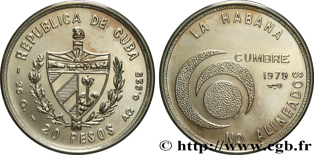 CUBA 20 Pesos Conférence des nation non-alignées 1979  SPL 