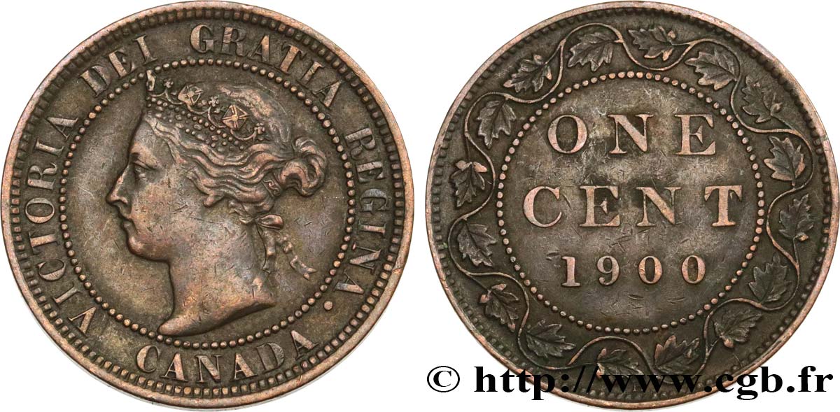 CANADA 1 Cent Victoria 1900  AU 