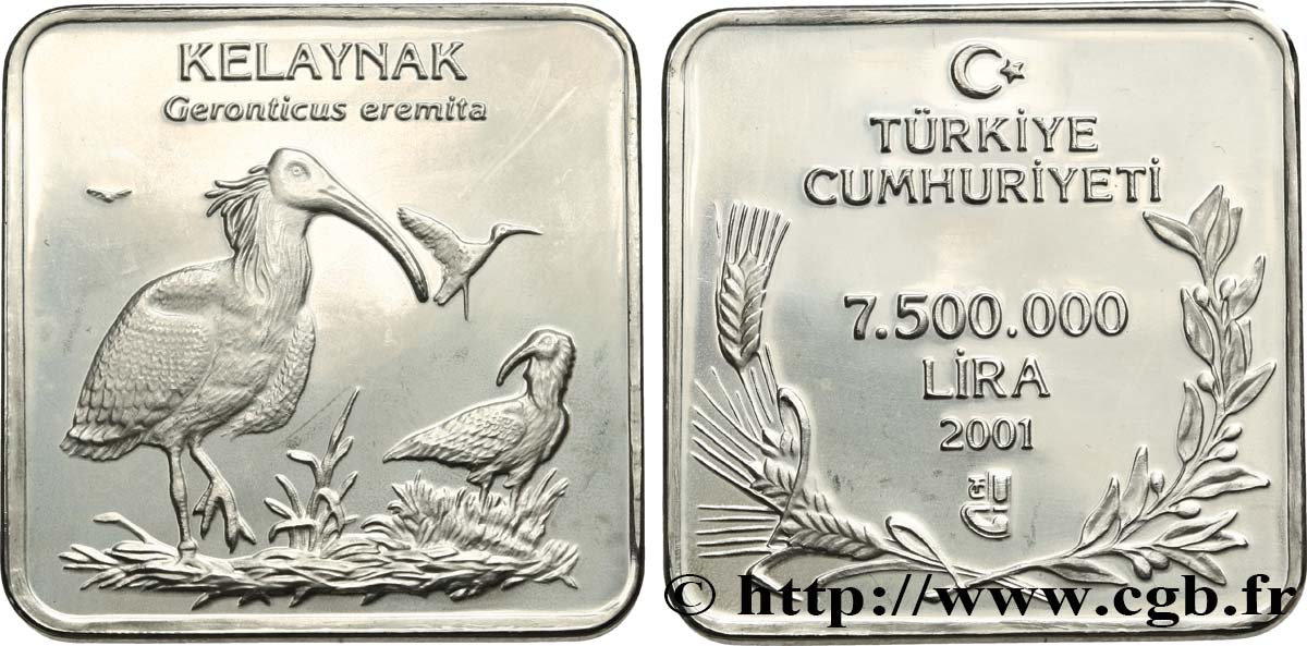 TURKEY 7.500.000 Lira Proof Kelaynak 2001 Istanbul MS 