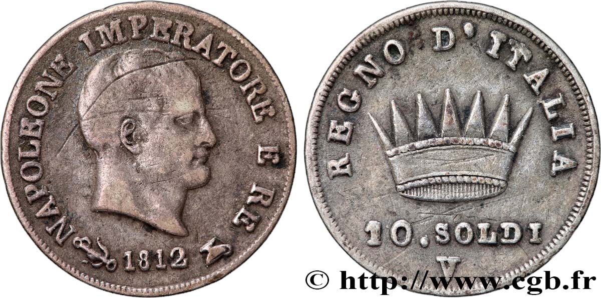 ITALIEN - Königreich Italien - NAPOLÉON I. 10 Soldi 1812 Venise fSS 