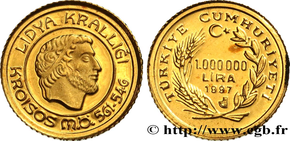 TURKEY 1.000.000 Lira Roi Crésus de Lydie 1997 Istanbul MS 