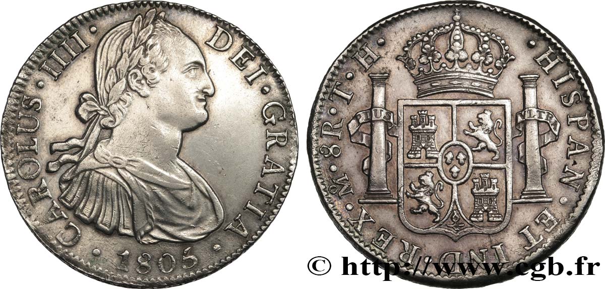 MEXIQUE 8 Reales Charles IV 1805 Mexico TTB+ 