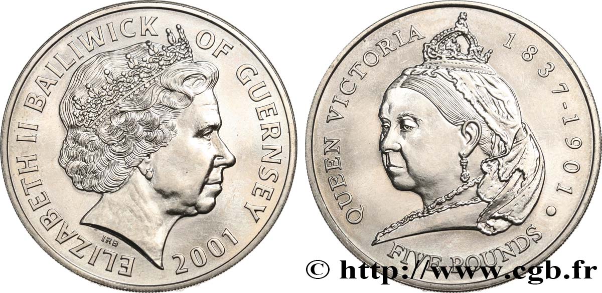 GUERNSEY 5 Pounds Centenaire de la mort de la reine Victoria 2001  SC 