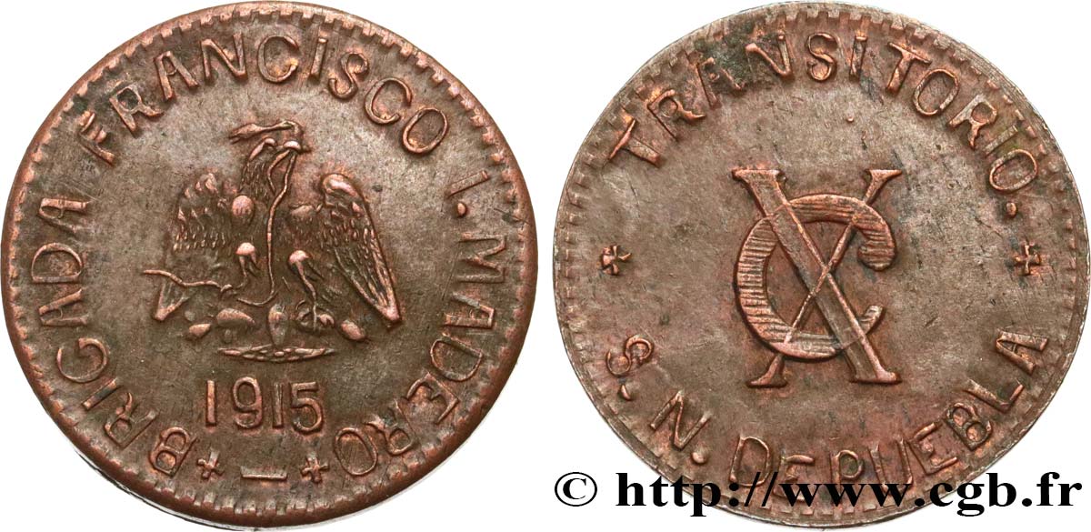 MEXICO 10 Centavos 1915  AU 