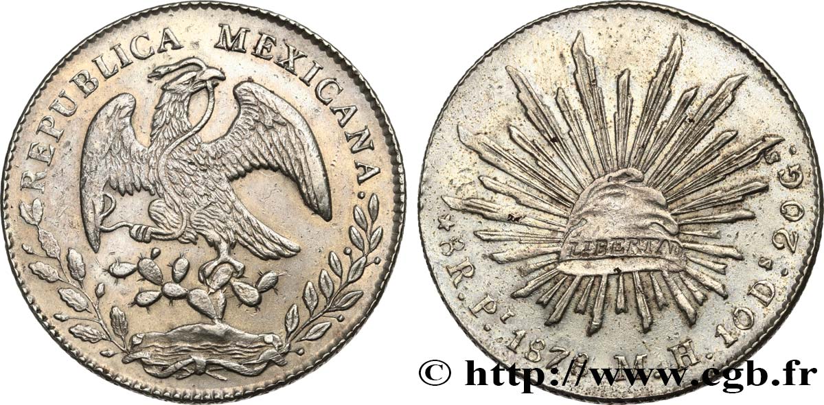 MEXICO 8 Reales 1878 San Luis Potosi AU 
