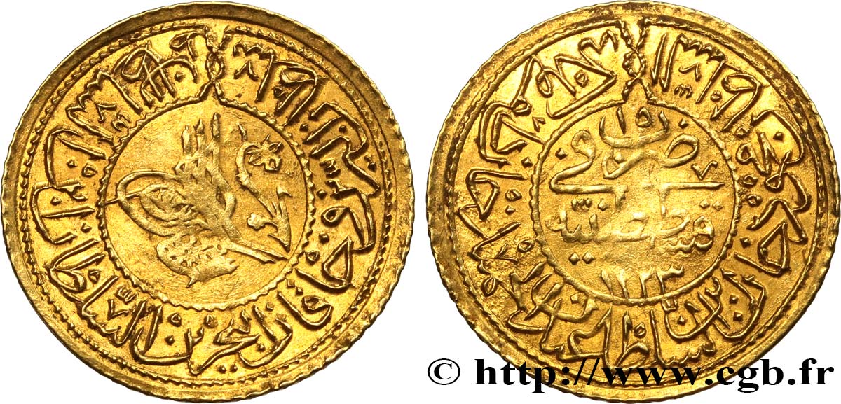 TURQUíA Rumi altin Mahmud II AH 1223 an 10 1816 Constantinople EBC 