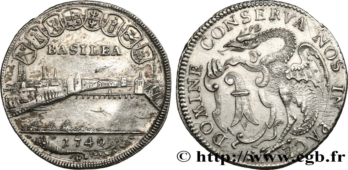 SWITZERLAND - CITY OF BASEL 1/4 Thaler 1740 Bâle AU/AU 