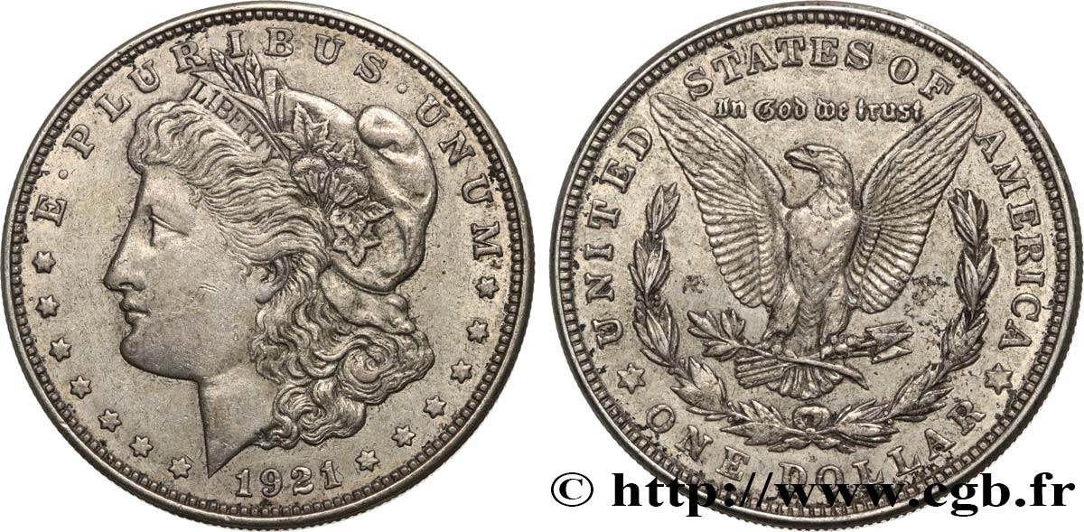 ÉTATS-UNIS D AMÉRIQUE 1 Dollar Morgan 1921 Denver TTB 