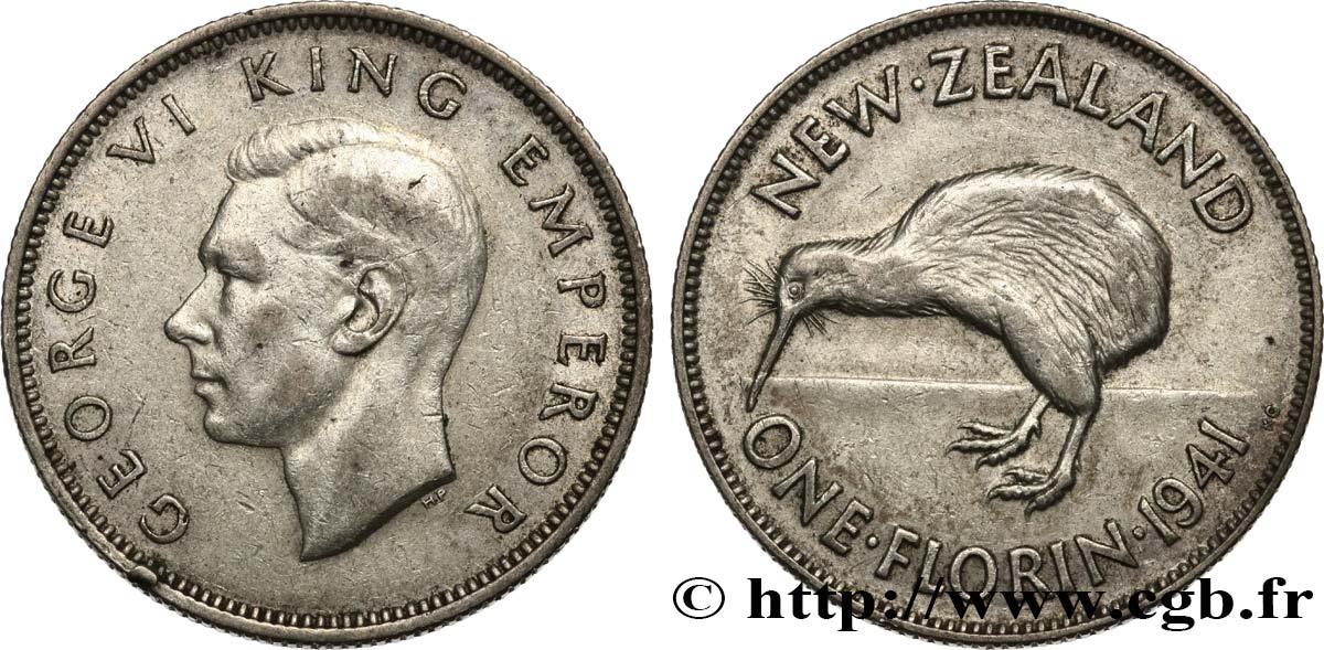 NEW ZEALAND 1 Florin Georges VI 1941  XF 