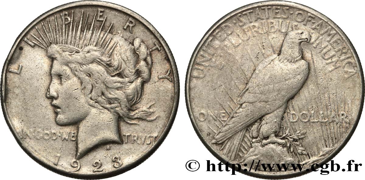 UNITED STATES OF AMERICA 1 Dollar type Peace 1923 San Francisco - S VF 