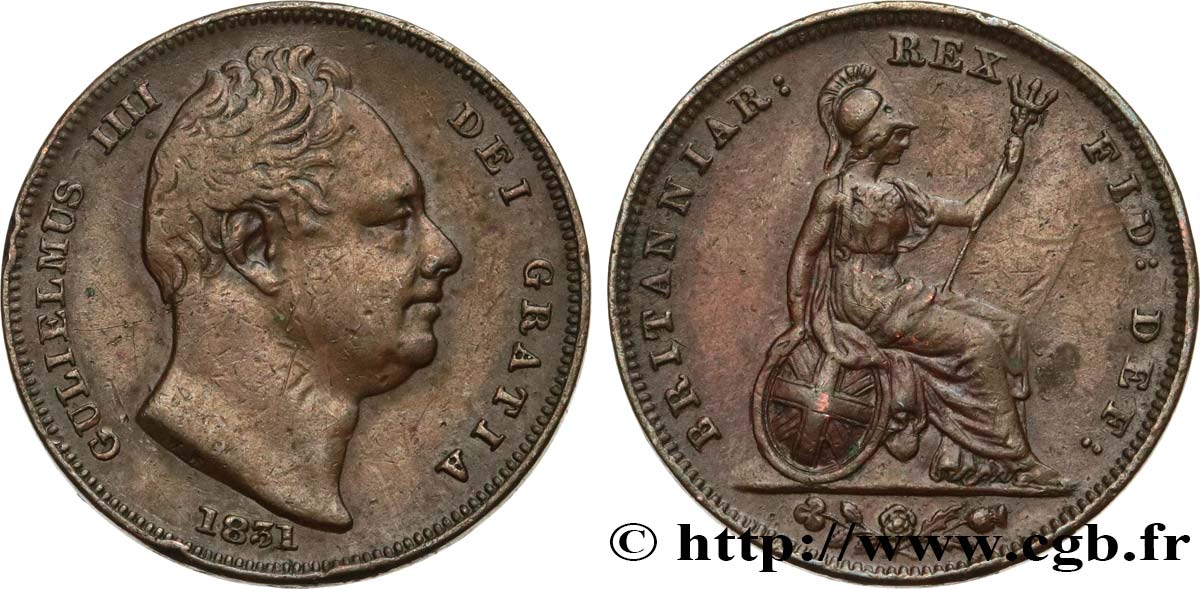REINO UNIDO 1 Farthing Guillaume IV 1831  MBC 