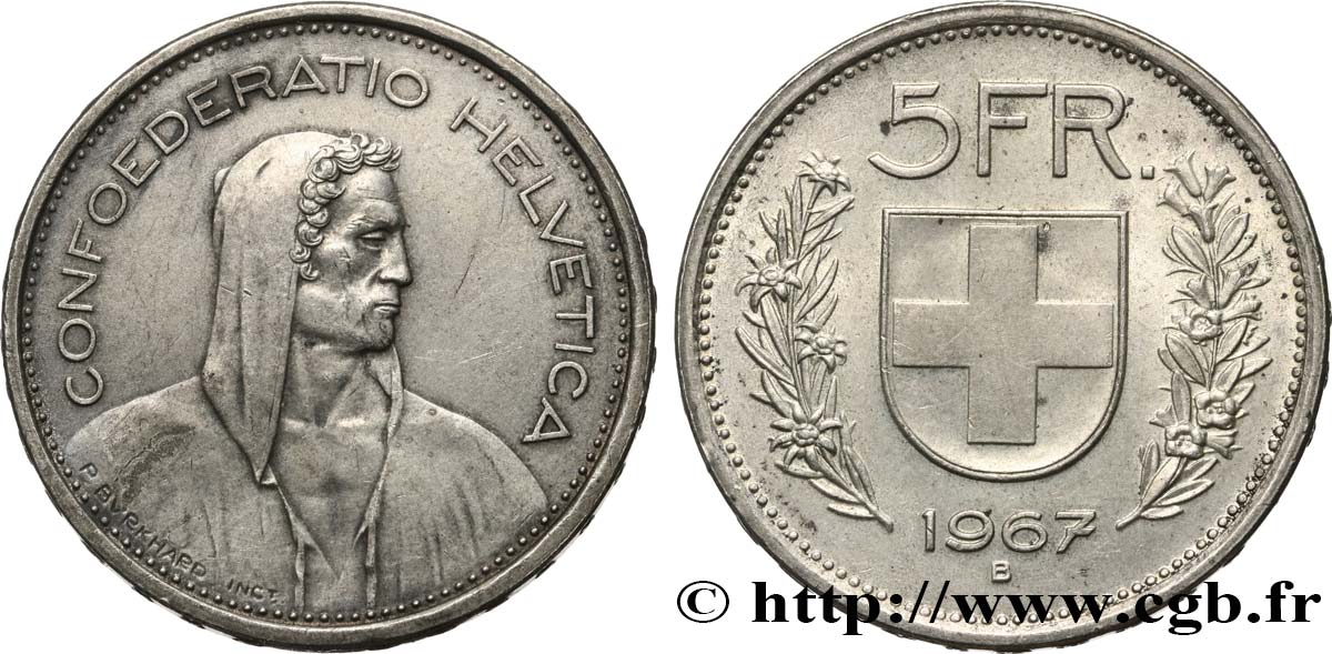 SVIZZERA  5 Francs 1967 Berne q.SPL 