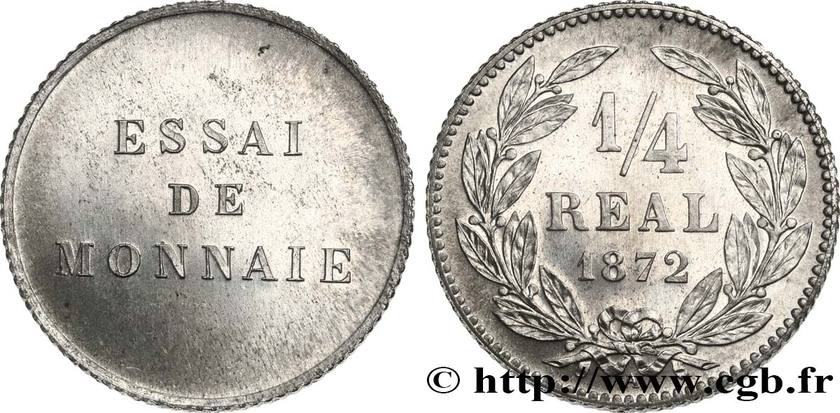 HONDURAS Essai 1/4 de réal du revers adopté en 1869-1870 1872 Paris MS 