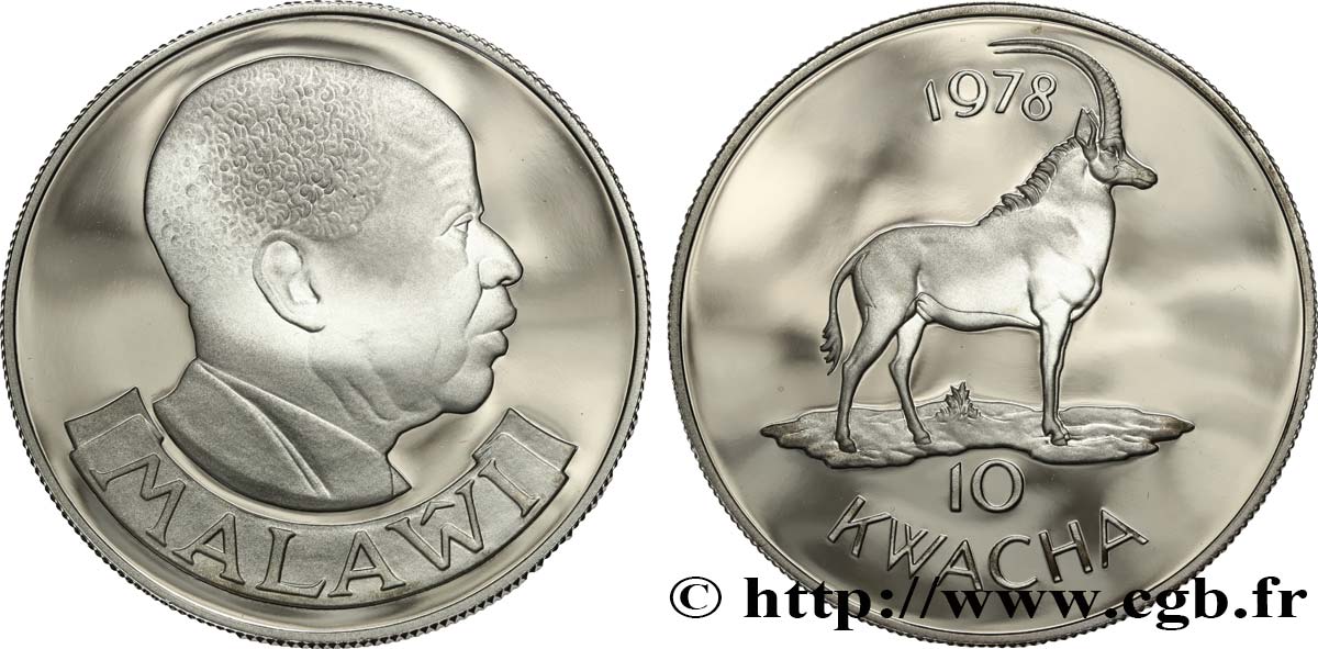 MALAWI 10 Kwacha Proof antilope 1978  FDC 