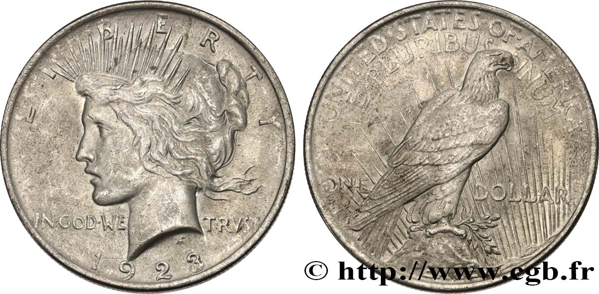 ÉTATS-UNIS D AMÉRIQUE 1 Dollar Peace 1923 Philadelphie TTB+ 