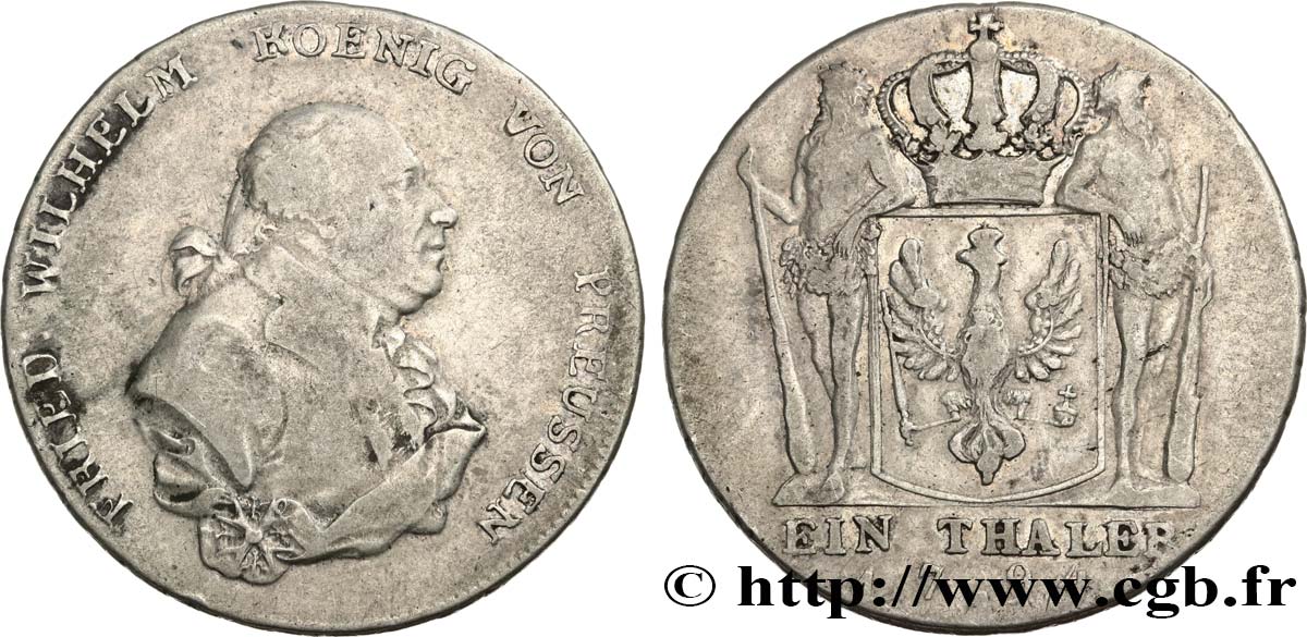 GERMANY - PRUSSIA Thaler Frédéric-Guillaume 1794 Berlin VF 