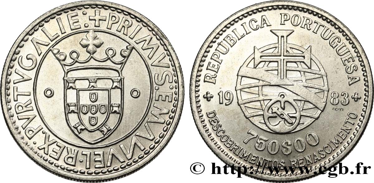 PORTUGAL 750 Escudos “découvertes et renaissance” 1983  EBC 