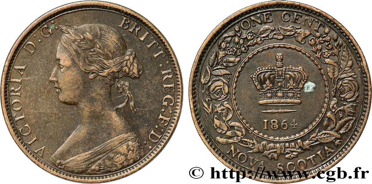 CANADA - NOUVEAU BRUNSWICK 1 Cent Victoria 1864  TTB/TTB+ 