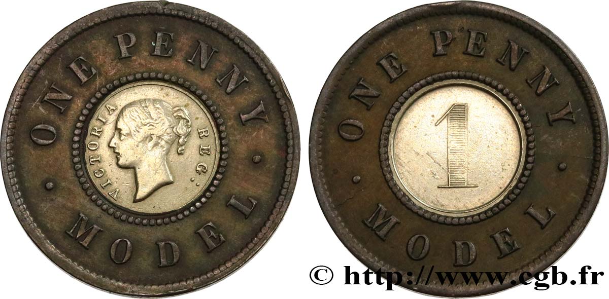 GRANDE BRETAGNE - VICTORIA 1 Penny Model n.d. Londres TTB+ 