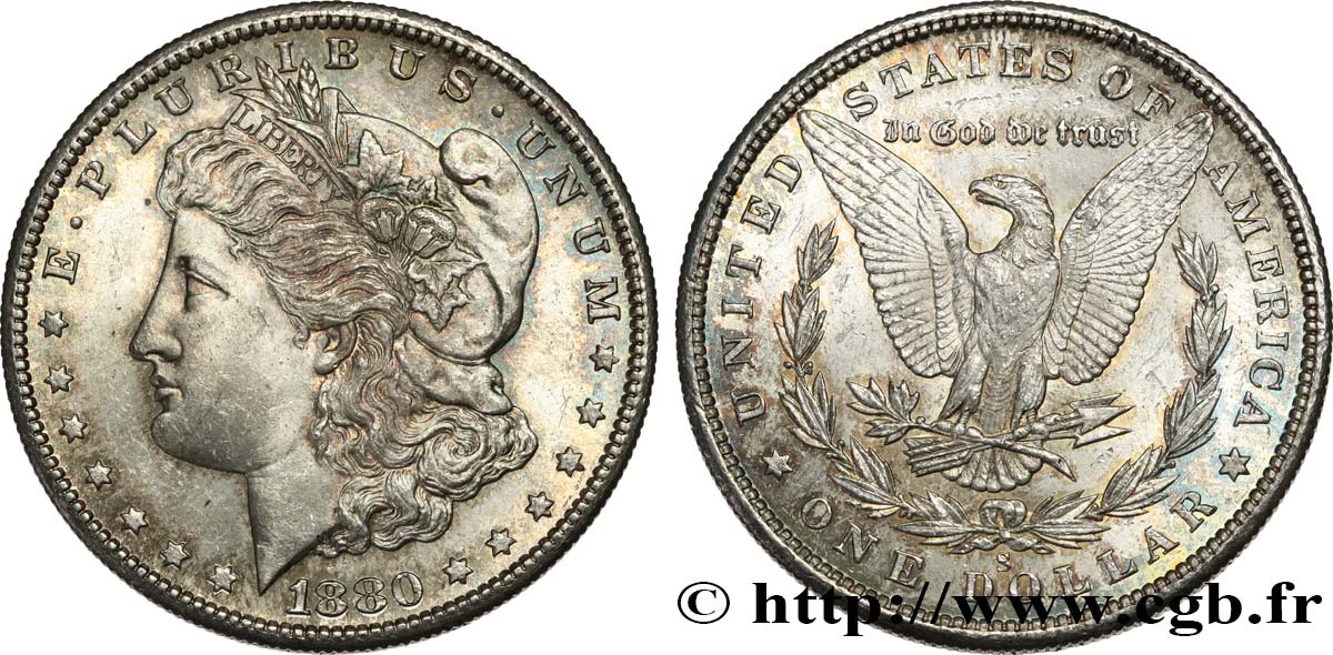 ÉTATS-UNIS D AMÉRIQUE 1 Dollar Morgan 1880 San Francisco - S SC 