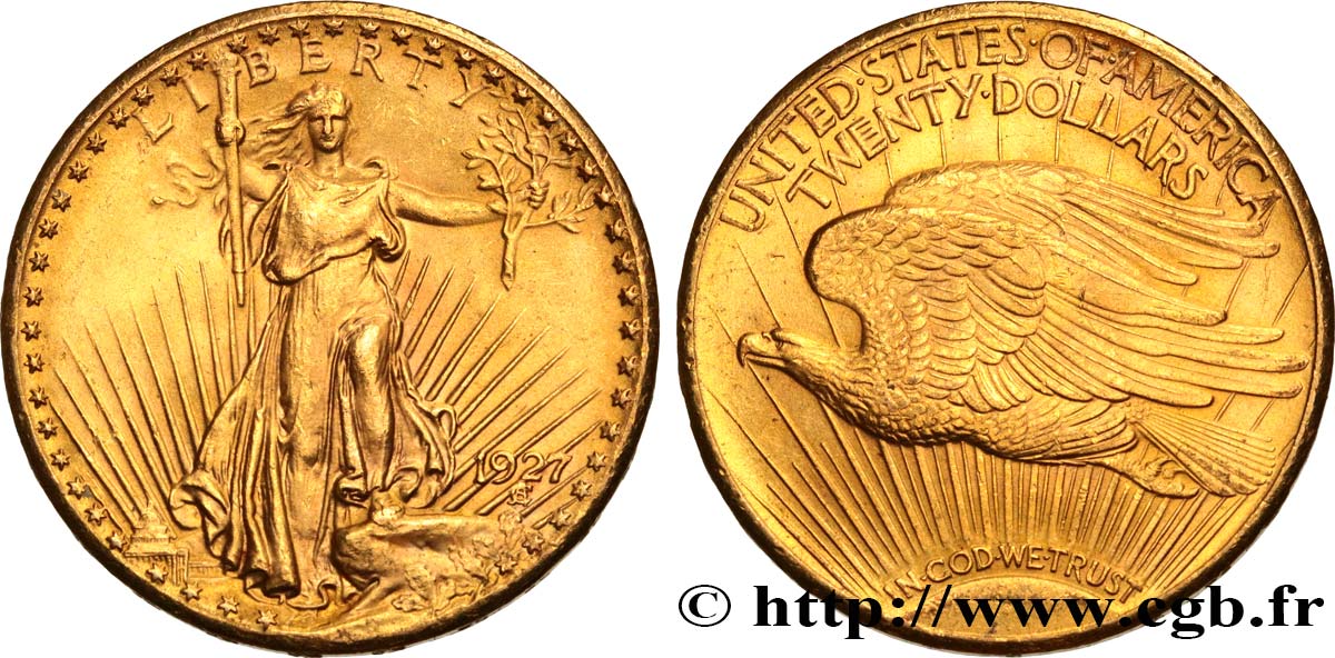 ESTADOS UNIDOS DE AMÉRICA 20 Dollars  Saint-Gaudens” 1927 Philadelphie EBC 