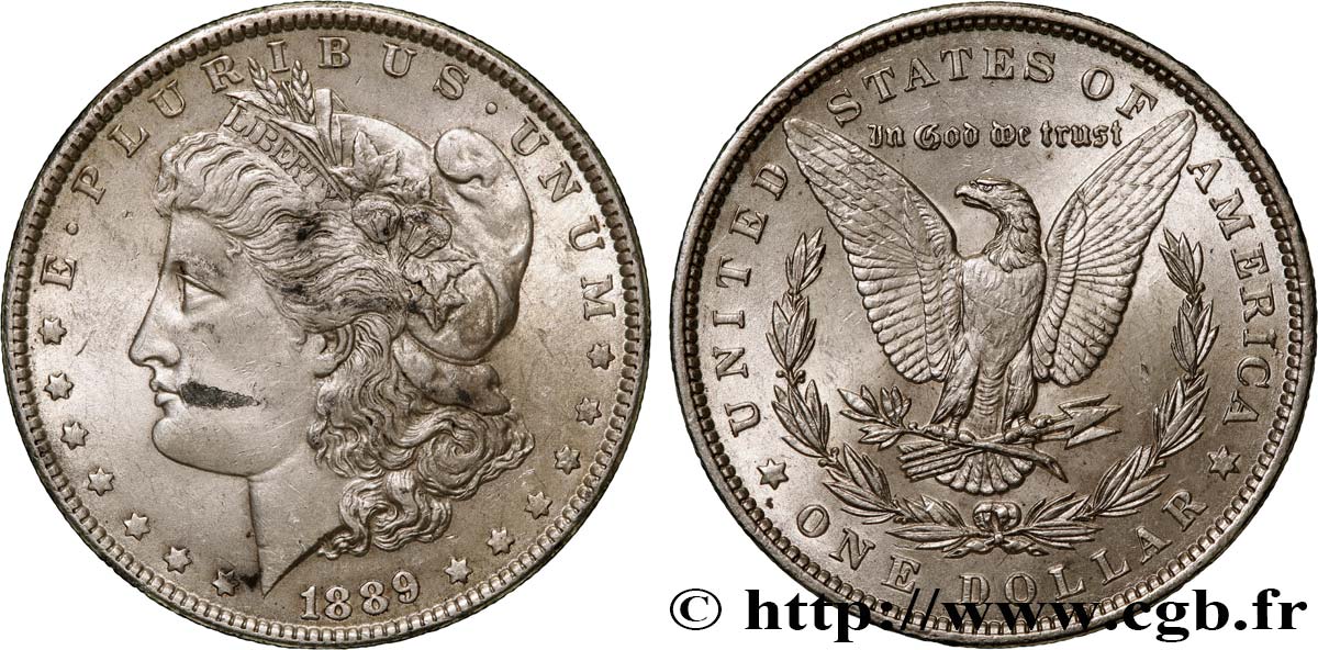 ÉTATS-UNIS D AMÉRIQUE 1 Dollar Morgan 1889 Philadelphie VZ/fST 
